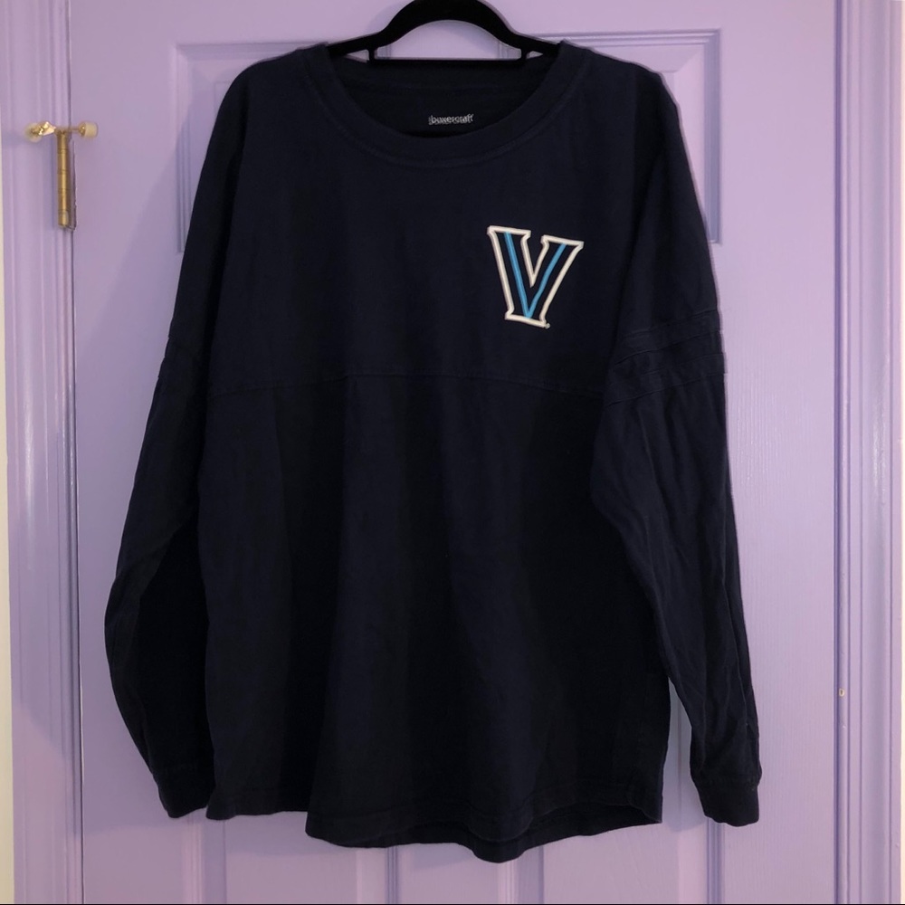 boxercraft Navy Long Sleeve Tee with Blue & White 'V' Patch